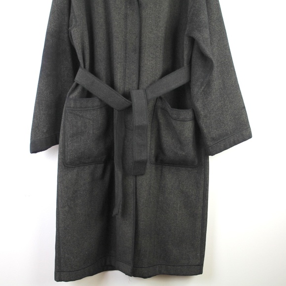 Fendi Vintage Double Faced Black Tan Wool Blend Top Coat Belted Long Trench 42 - Picture 4 of 12